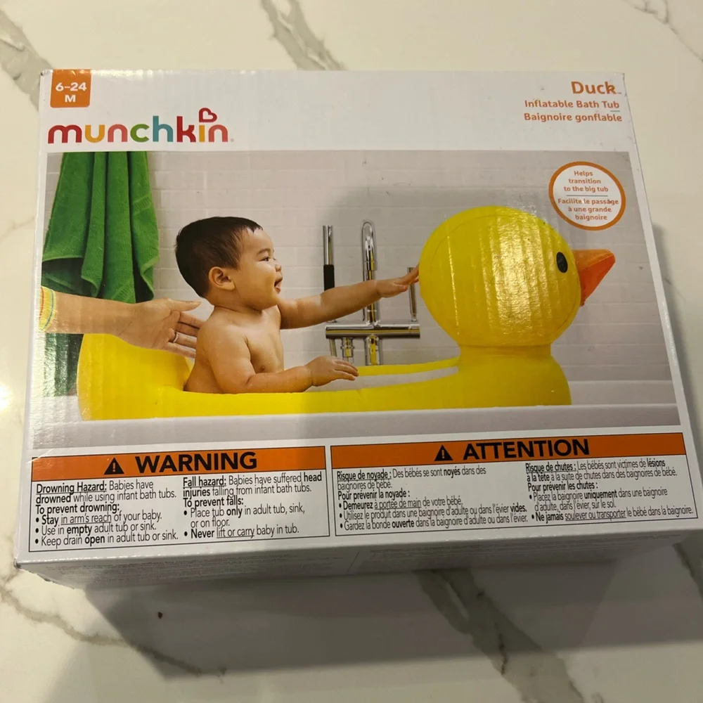 Munchkin Yellow Duck Inflatable Bath Tub